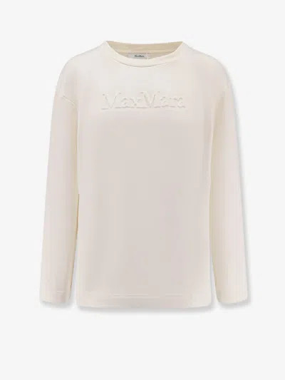 Max Mara Cotton Silk Sweatshirt Sweatshirts White In White