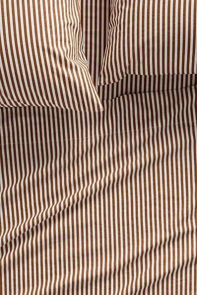 Maeve Organic Cotton Percale Sheet Set In Brown