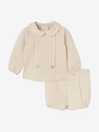 Paz Rodriguez Baby Boys Blouse And Shorts Set In Neutral