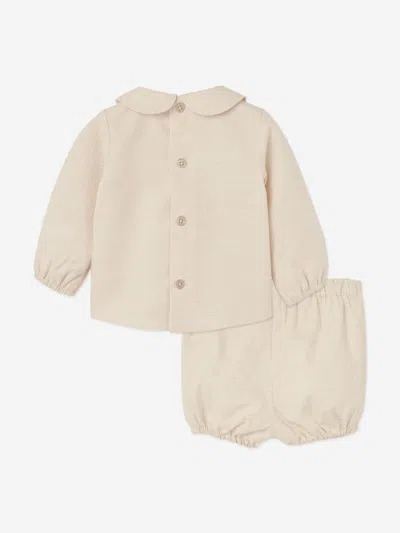 Paz Rodriguez Baby Boys Blouse And Shorts Set In Neutral
