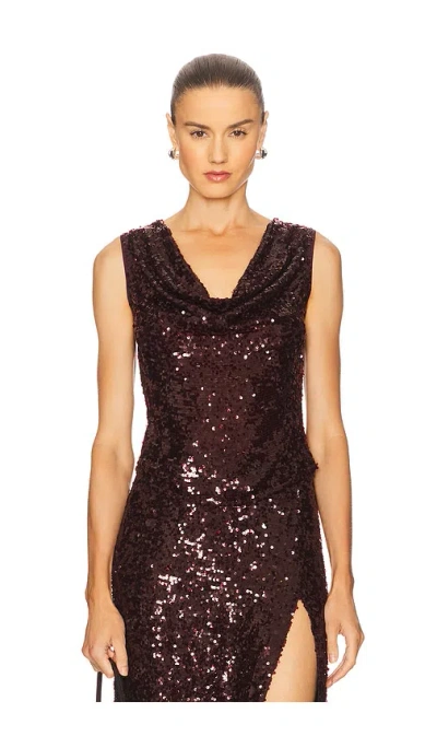 Lapointe Sequin Cowl Neck Top In Purple