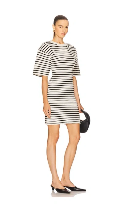 Anine Bing Mona Striped French Terry Dress In White