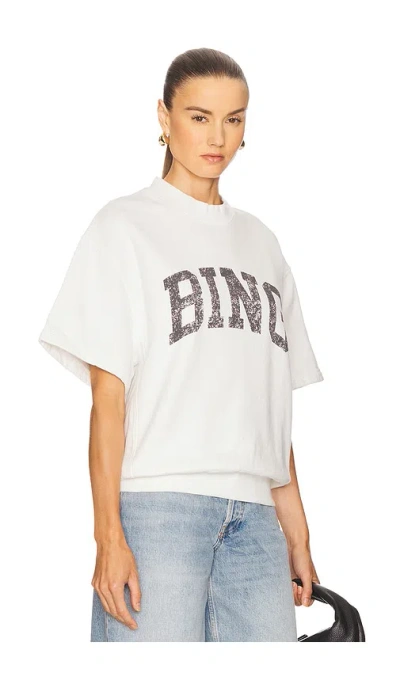 Anine Bing Short-sleeve Pullover In Soft French Terry In White