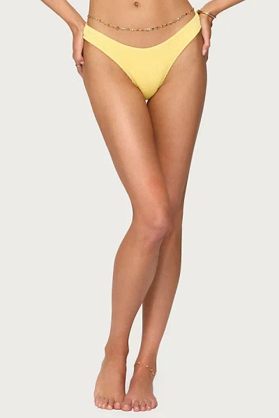 Edikted Oasis Scrunch Bikini Bottom In Yellow, Women's At Urban Outfitters In Yellow