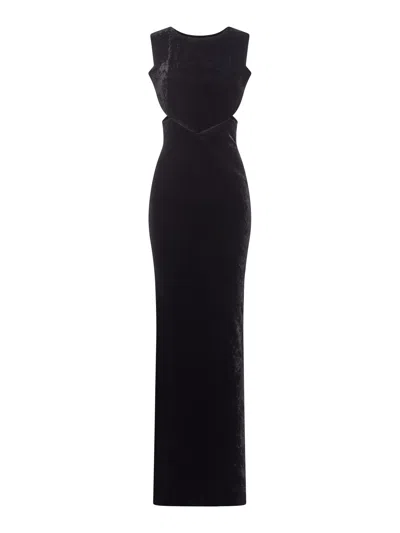 Rick Owens Open Back Gown Dress In Black