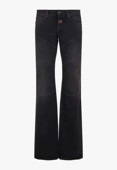 Balenciaga Fitted Low Waist Flared Wide-leg Pants