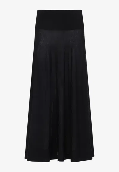 Alaïa Alaia Merino Wool Maxi Skirt In Black