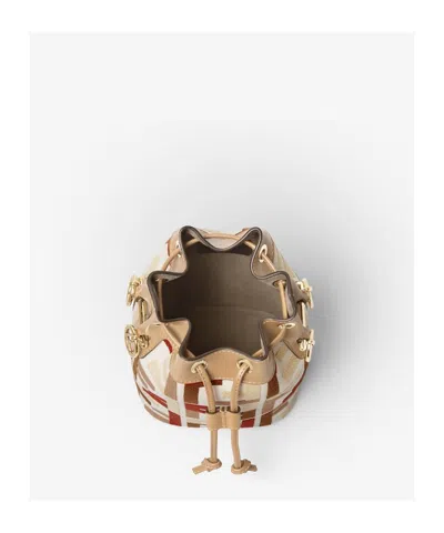 Fendi Mon Tresor Canvas Bucket Bag With Ff Embroidery In Multi