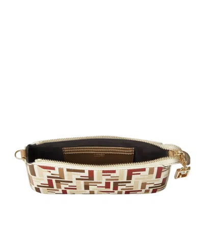 Fendi Pouch With Chain In Multicolor Ff Fabric In Multi