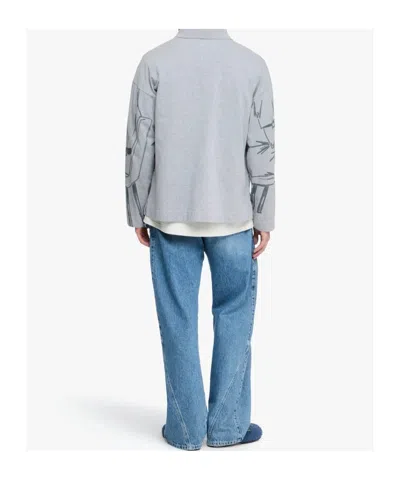 Jw Anderson Gray Printed Rugby Polo In Gray