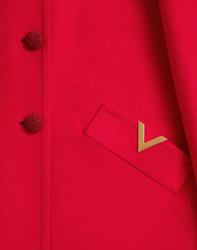 Valentino Wool And Cashmere Coat In Red