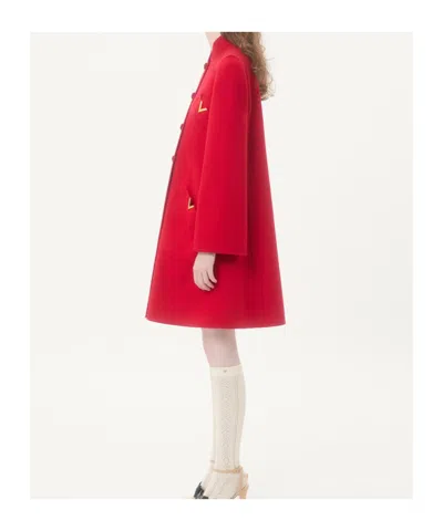 Valentino Wool And Cashmere Coat In Red