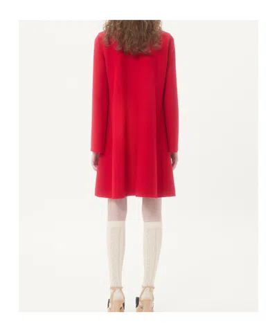 Valentino Wool And Cashmere Coat In Red