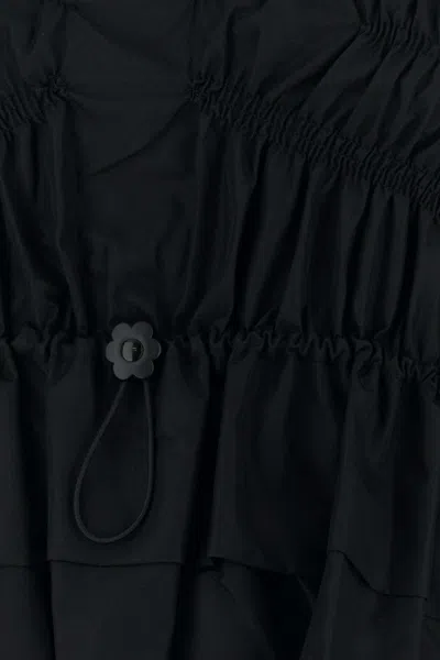 Cecilie Bahnsen Tech Fabric Brooklyn Top With Button Detail In Black