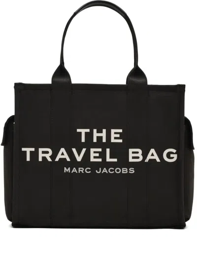 Marc Jacobs The Large Canvas Travel Tote Bag In Black