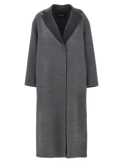 Fabiana Filippi Robe Coat With Notched Lapel And Pockets In Gray