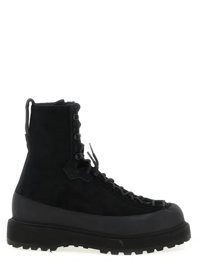 Stone Island Hiking Boot With Dual Lacing And Lug Sole In Black