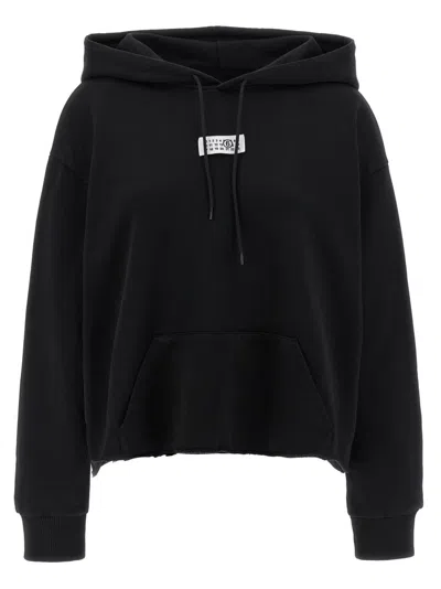 Mm6 Maison Margiela Mm6 By Maison Margiela Relaxed-fit Cotton Hoodie With Adjustable Drawstring In Black