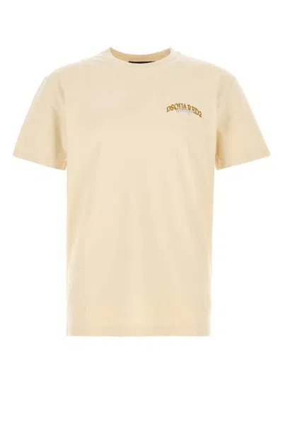 Dsquared2 Dsquared Men T-shirt With Logo In Beige