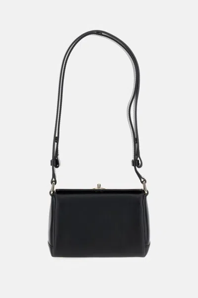 Plan C Smooth Grain Calfskin Shoulder Bag In Black