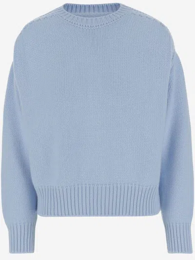 Sa Su Phi Women Light Blue Wool Jade Sweater, S Luxury Sweaters & Knitwear For Women Darveys In Blue