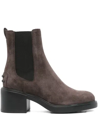 Tod's Gomma T60 73l Tronchetto Elast. Boots Brown In Brown