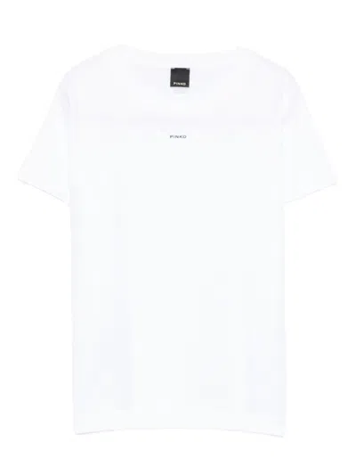 Pinko White T-shirt With Logo Print In White