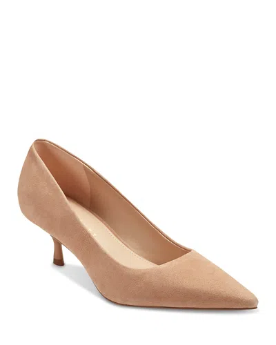 Marc Fisher Ltd Calynna Pointed Toe Kitten Heel Pump In Neutral