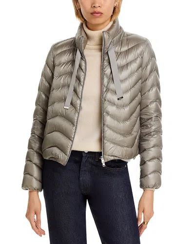 Herno Short Ultralight Nylon Down Jacket In Gray