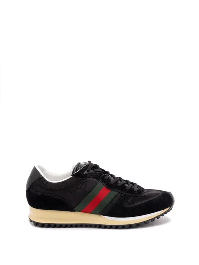 Gucci Sneaker Re-motion In Black Gg Fabric Men