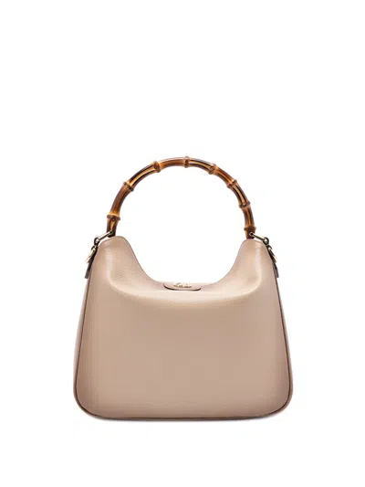 Gucci Diana Pigprint Handbag Bamboo Handle In Sand
