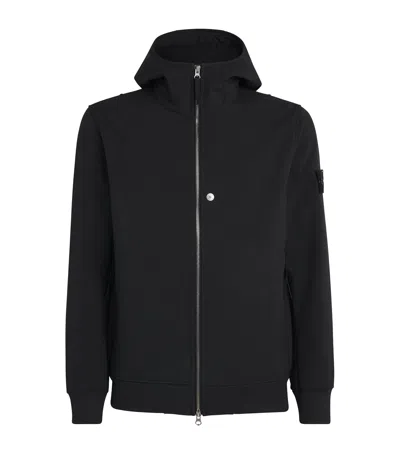 Stone Island Soft Shell Jacket In Black