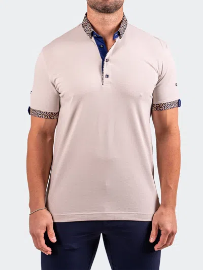 Maceoo Collarsolidrhino Grey Button-down Polo In Gray