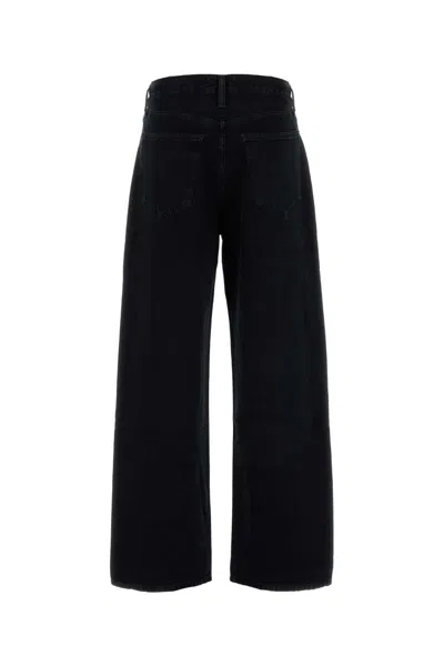 Agolde Mid-rise Wide-leg Denim Trousers In Black