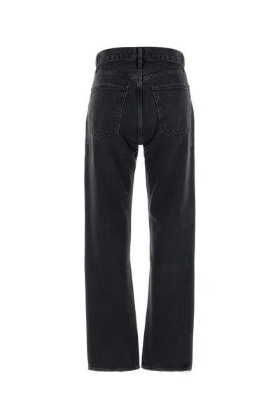 Agolde Riley Cropped Jeans In Black