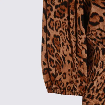 Twinset Robe Courte Jacquard Avec Imprimé Animalier In Multi