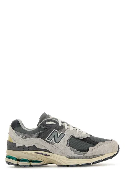 New Balance Layered Mesh And Suede Sneakers With Retro Aesthetic In Gray