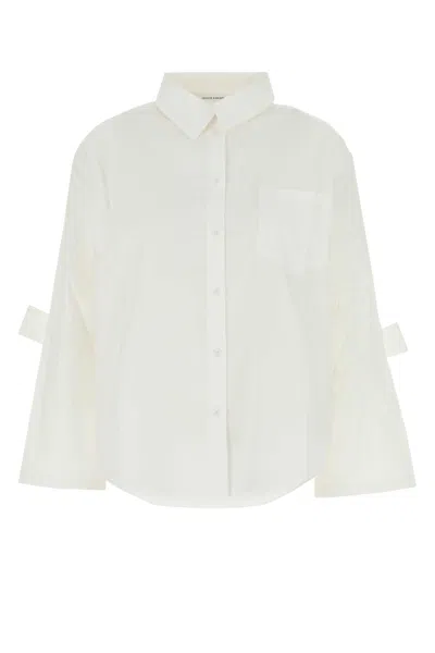 Cecilie Bahnsen White Poplin Oversize Bridget Shirt In Multi