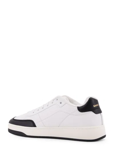 Saint Laurent White And Black Leather Sneakers In Multi