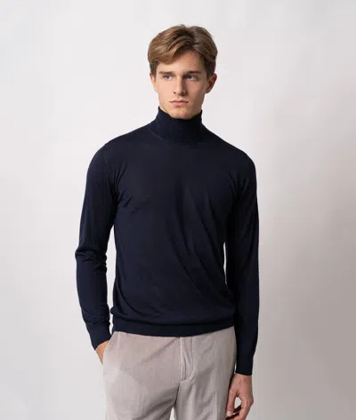 Larusmiani Turtleneck Sweater Pullman Sweater In Blue