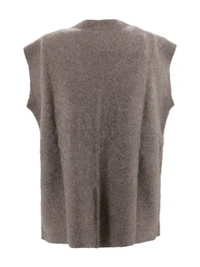 P.a.r.o.s.h Sleeveless Front Pocket Jacket In Gray