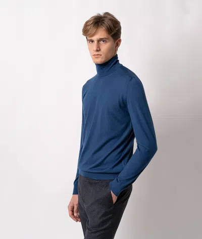 Larusmiani Turtleneck Sweater Pullman Sweater In Blue