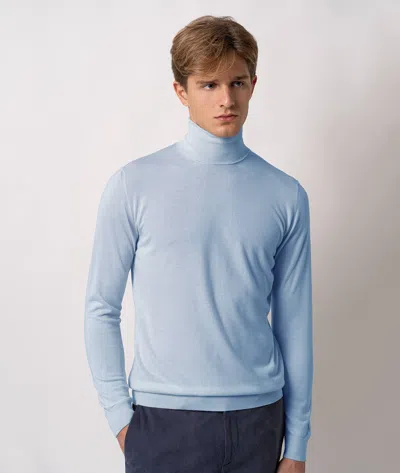Larusmiani Turtleneck Sweater Pullman Sweater In Blue