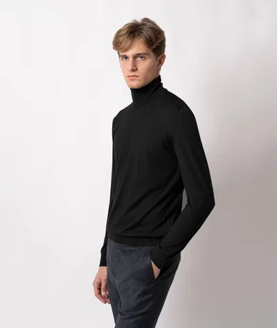 Larusmiani Turtleneck Sweater Pullman Sweater In Black