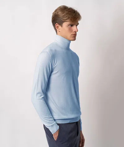 Larusmiani Turtleneck Sweater Pullman Sweater In Blue