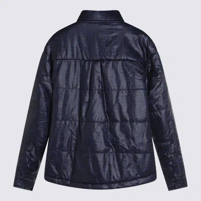 Fendi Embroidered Padded Jacket In Blue