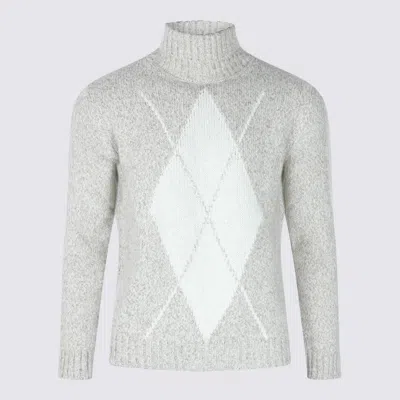 Eleventy Argyle Pattern Crewneck Sweater In Gray