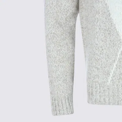 Eleventy Argyle Pattern Crewneck Sweater In Gray