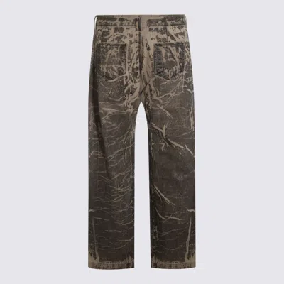Drkshdw Washed Black Cotton Geth Jeans In Brown
