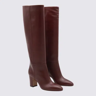 Paris Texas Calfskin Boots With A Pointed Toe In Burgundy